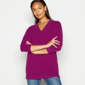 Dark Pink Supersoft V-Neck Jumper
