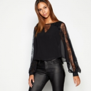 Black Lace Overlay Top