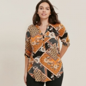 Multi Coloured Patchwork Paisley Shell Top