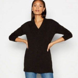 Black Supersoft V-Neck Jumper
