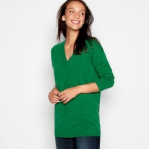 Bright Green Supersoft V-Neck Jumper