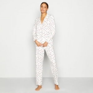 Cream Spot Print Cotton Revere Pyjama Set