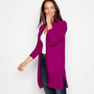 Dark Pink Supersoft Longline Acrylic Cardigan