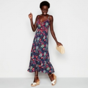 Bright Pink Toucan Print Knee Length Cotton Maxi Dress