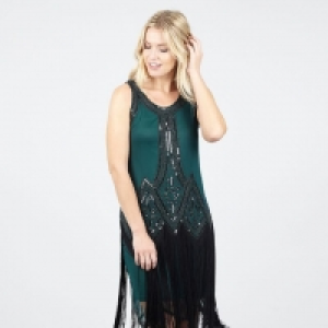 Green Sequin Knee Length Dress