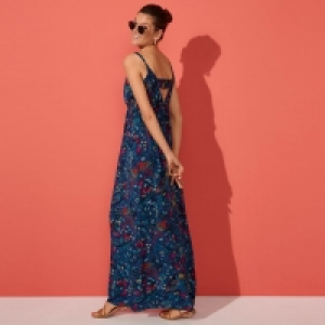 Navy Jungle Print Maxi Dress