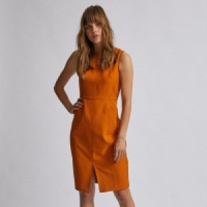 Orange V Back Pencil Dress