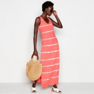 Bright Pink Tie Dye Cotton Maxi Dress