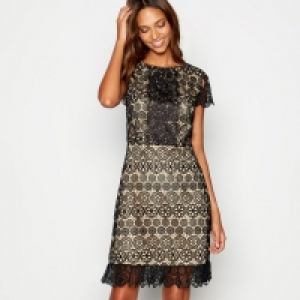 Black Mono Lace Mini Dress