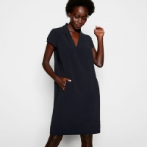 Navy Knee Length Tunic Dress