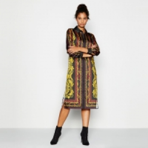 Multicoloured Baroque Print Midi Shirt Dress