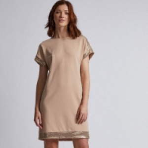Tall Pink Sequin Trim Shift Dress
