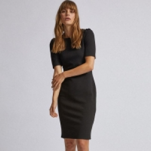 Black Texture Bodycon Dress