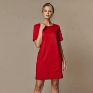 Petite Red Stud Shift Dress