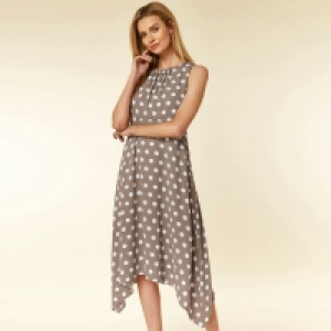 Taupe Polka Dot Skater Dress