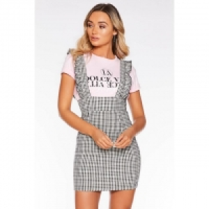 Black and White Gingham Pinafore Dress