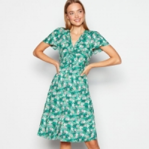Light Green Twist Front Knee Length Dress