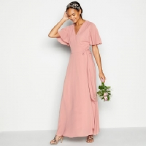 Light Pink Wrap Maxi Dress
