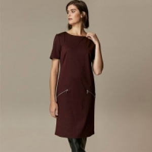 Tall Berry Zip Pocket Shift Dress