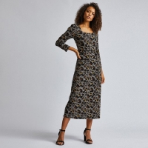Tall Black Molly Paisley Print Midi Dress