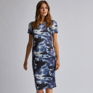 Maternity Navy Graphic Print Tie Dye Dress