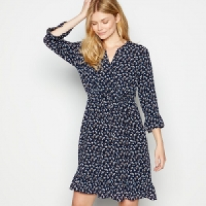 Navy Ditsy Print Boho Petite Mini Dress