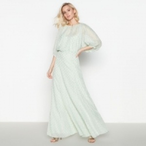 Aqua Embellished Grecian Maxi Dress