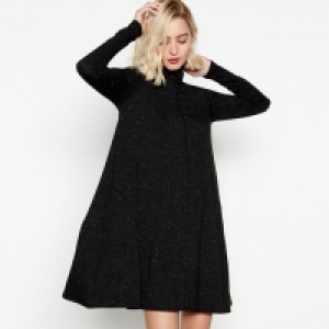 Black Flecked Mini Swing Dress