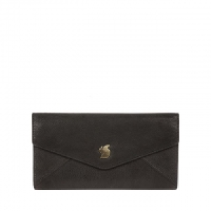 Black Fion handcrafted leather tri-fold purse
