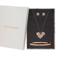 Debenhams  Rose Gold Plated Crystal Heart and Pave Charm Pendant with E