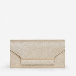 Gold Metal Bar Clutch Bag
