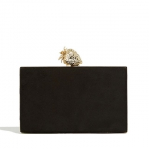 Black Strawberry Clutch Bag