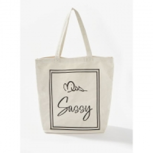 Ivory Miss Sassy Slogan Shopper Bag