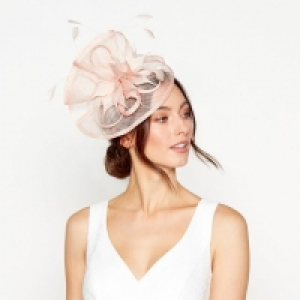 Light pink feather fascinator