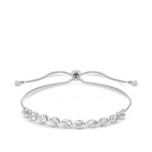 Silver Plated Cubic Zirconia Tennis Stone Bar Toggle Bracele