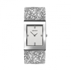 Ladies Silver Seksy Swarovski&reg; Crystals Analogue Bracelet
