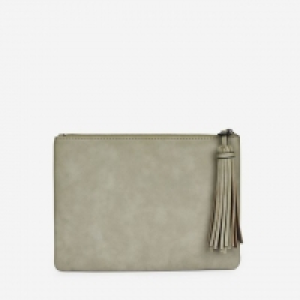 Olive Green Tassel Clutch Bag