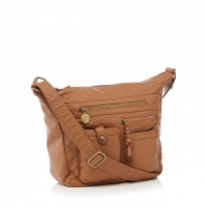Tan multi pocket hobo bag