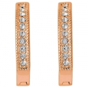Rose Gold Plated Crystal Hoop Earrings