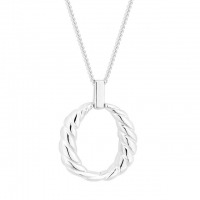 Debenhams  Sterling Silver 925 Polished Twist Open Pendant Necklace