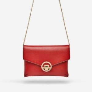 Red Double Compartment Clutch Bag