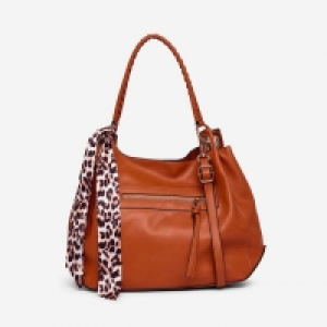 Brown Scarf Hobo Bag