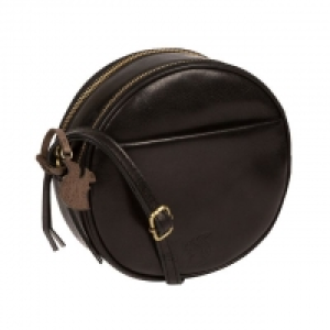 Black Rolla leather circular cross-body bag