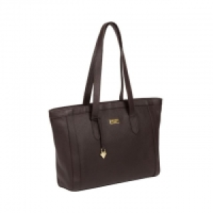 Dark Chocolate Farah Leather Tote Bag