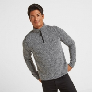 Debenhams  Grey Marl Monza Knitlook Fleece Zipneck