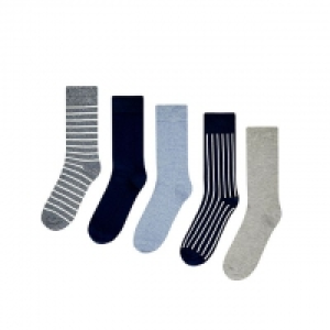 5 Pack Assorted Colour Striped Socks