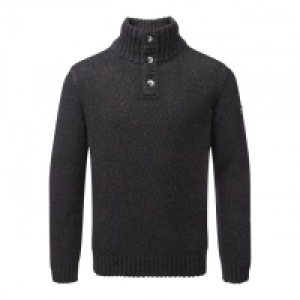 Black crambe button neck jumper