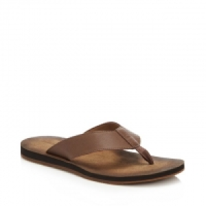 Brown Leather Wild Dune Flip Flops