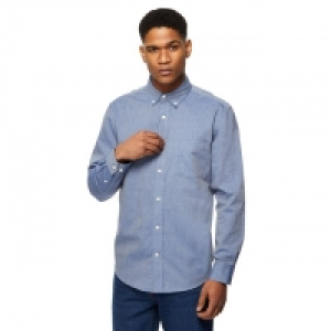 Navy Plain Long Sleeve Cotton Shirt