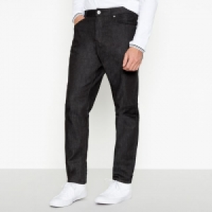 Black Raw Tapered Jeans